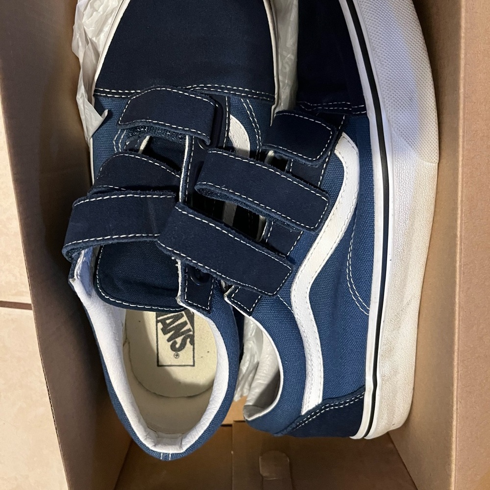 Vans Kids Dark Blue Velcro Sneakers